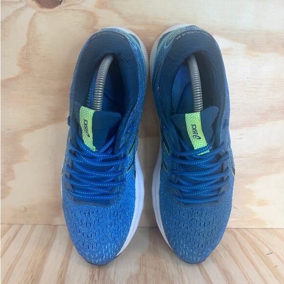 Asics Blue and Neon Athletic Shoes - Picture 7 of 9